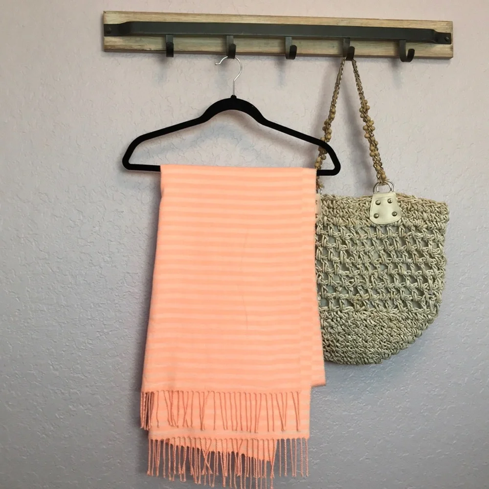 Nordstrom Scarf or Wrap Warm Peach Stripe